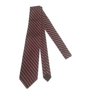 Brooks Brothers Makers Merchants Maroon White Striped Neck Tie 59”x3.25”
